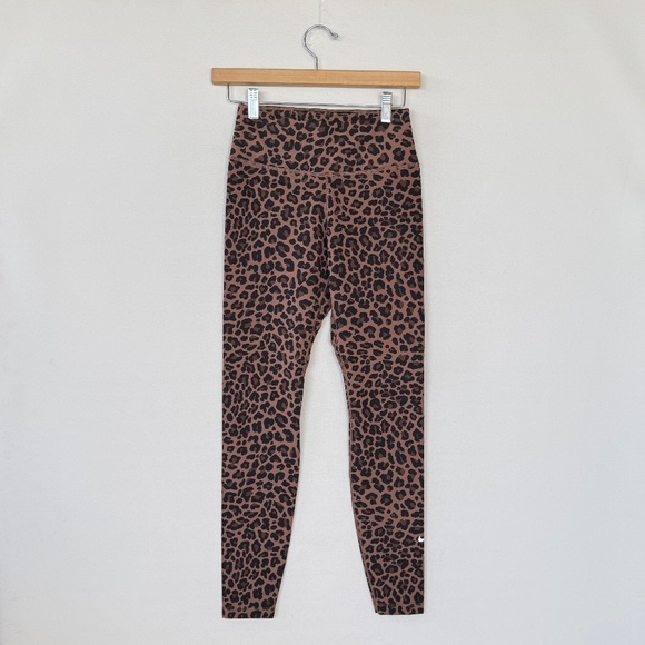 Nike Women Leggings Dri-Fit Brown XS Animal Print Performance Athletic Running - Picture 1 of 10